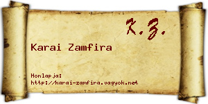 Karai Zamfira névjegykártya